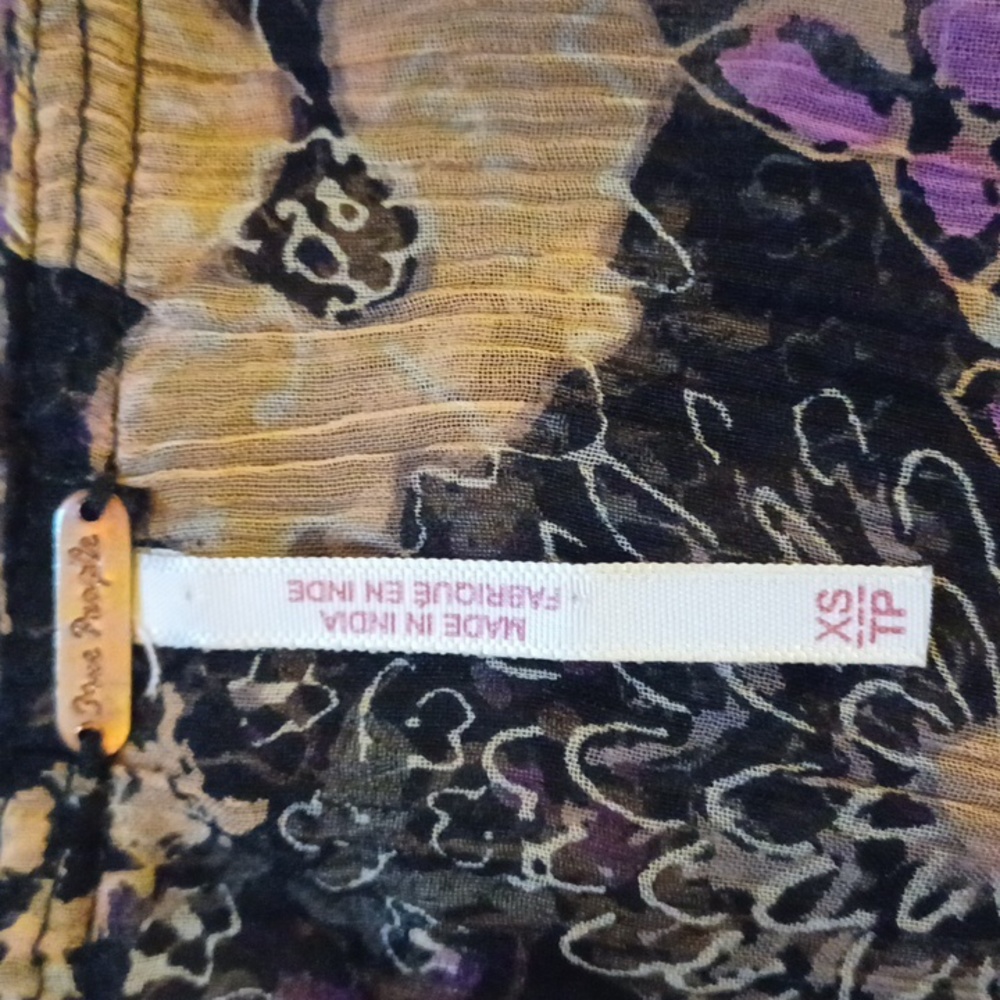 Free People More Than A Feeling Tunic Black Multi-Color Floral. Size XS - Picture 14 of 16